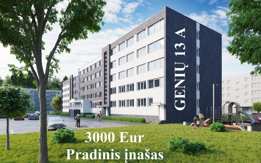 Parduodamas butas Genių g., Naujoji Vilnia, Vilniaus m., Vilniaus m. sav., 17 m2 ploto, 1 kambariai 1